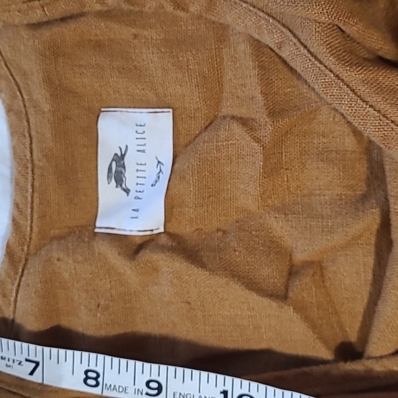 La Petite Alice linen tote bag ochre brown - Picture 4 of 4
